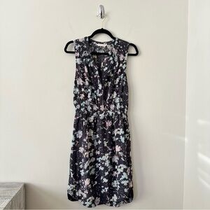 REBECCA Taylor-Floral Silk Blend Midi Dress (Size:4)